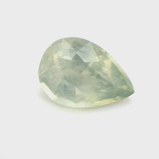 Montana Sapphire – 1.47ct Pear Cut, Opalescent Parti, Pastel Yellow, Green