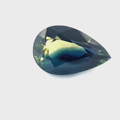 1.33ct Australian Sapphire, Parti, Yellow, Blue, Teal - Pear