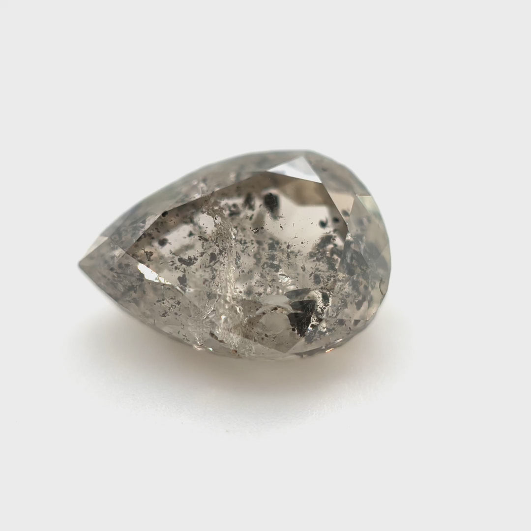 Angola - 2.93ct Salt and Pepper Diamond, Pear