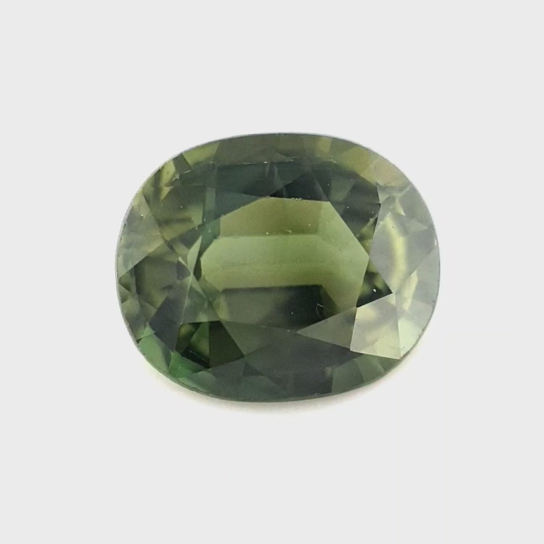 1.40ct Australian Sapphire, Olive Green, Brown - Oval
