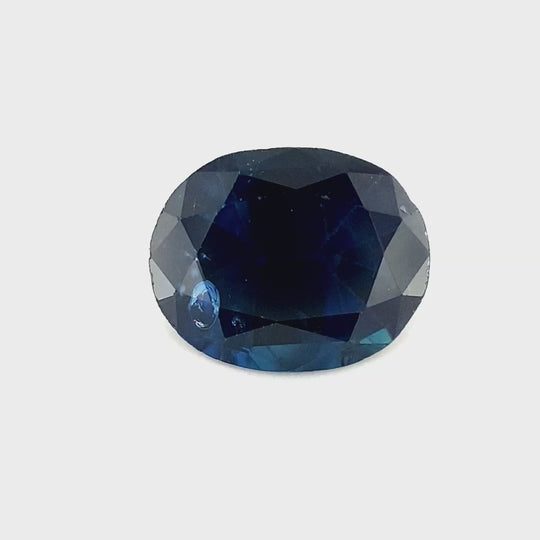 1.12ct Australian Sapphire, Blue, Black - Oval
