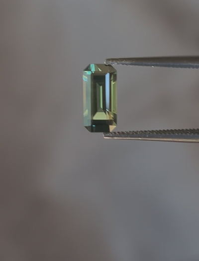 Queensland Sapphire – 1.58ct Emerald Cut, Green
