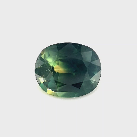0.80ct Australian Sapphire, Parti, Blue, Teal, Yellow, Green - Oval