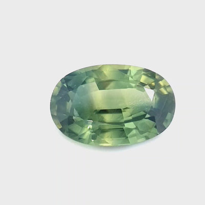 1.13ct Australian Sapphire, Parti, Blue, Yellow, Green, Teal - Oval