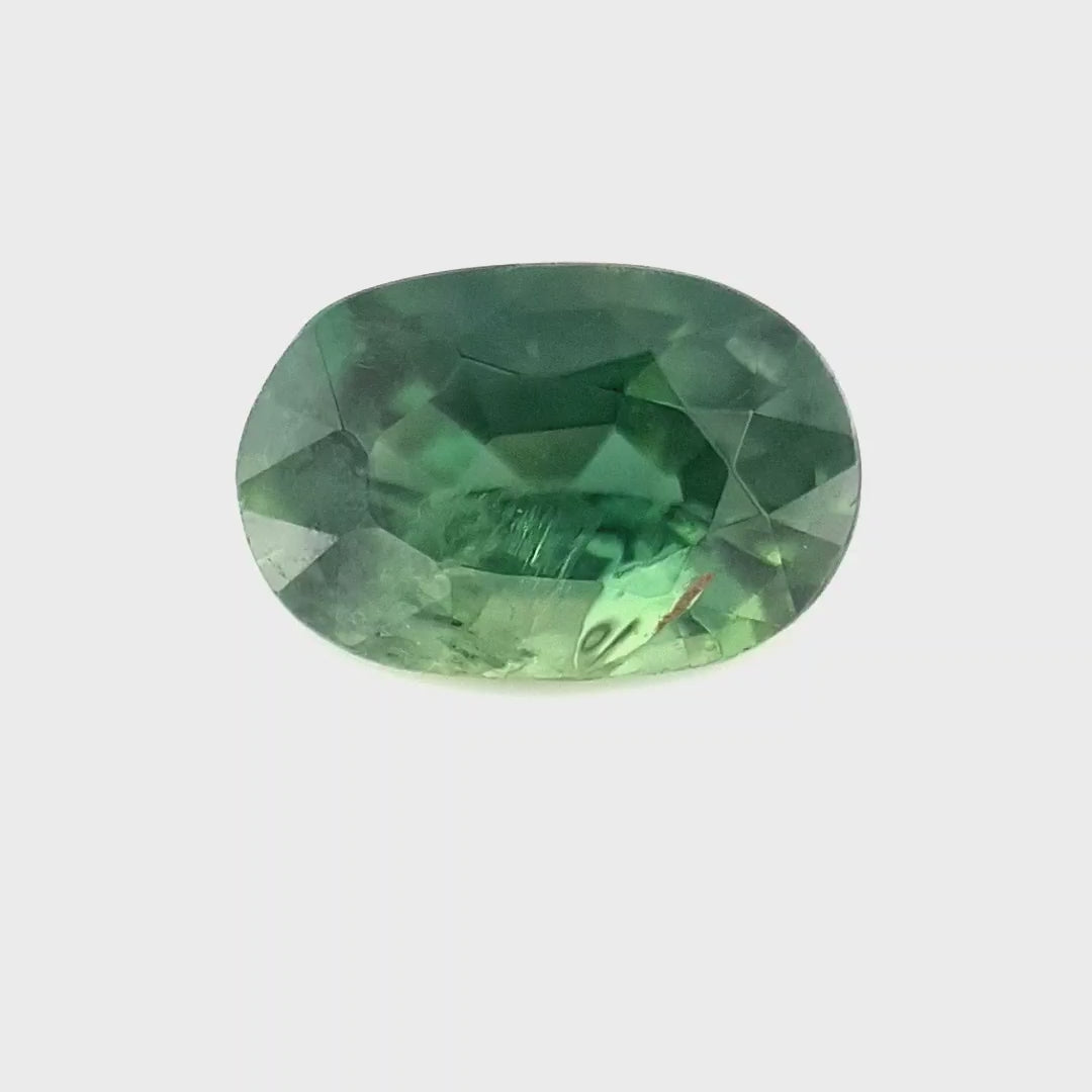 0.77ct Australian Sapphire, Parti, Green, Blue - Oval