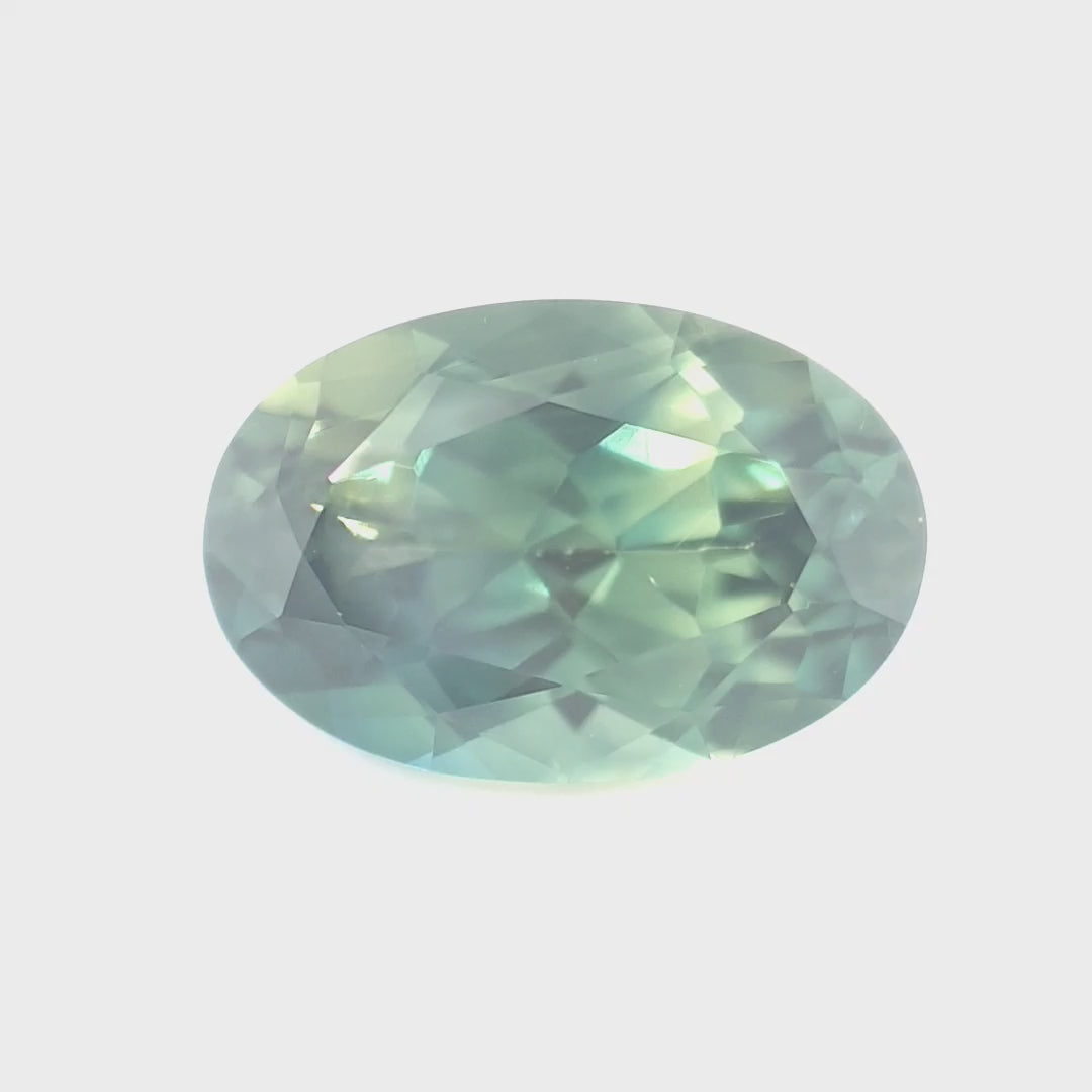 2.64ct Australian Sapphire, Parti, Blue, Green, Teal - Oval
