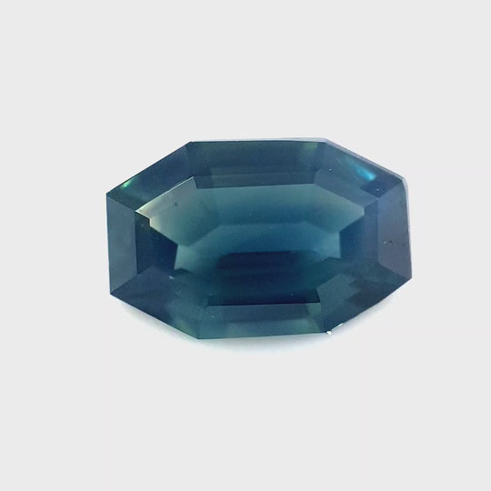 0.73ct Australian Sapphire, Blue, Teal Parti - Hexagon