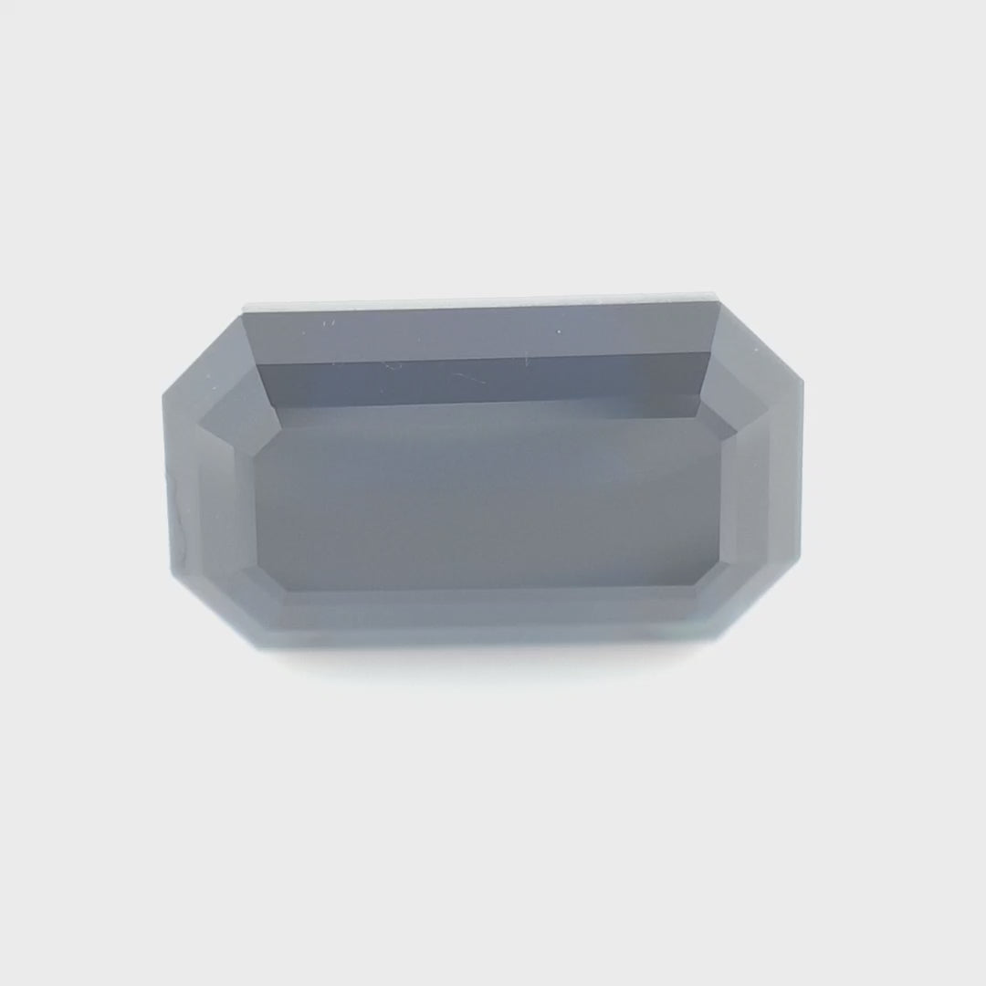 3.35ct Australian Sapphire, Black, Blue - Emerald Cut