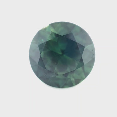 3.23ct Australian Sapphire, Deep Teal, Blue, Green Parti - Round