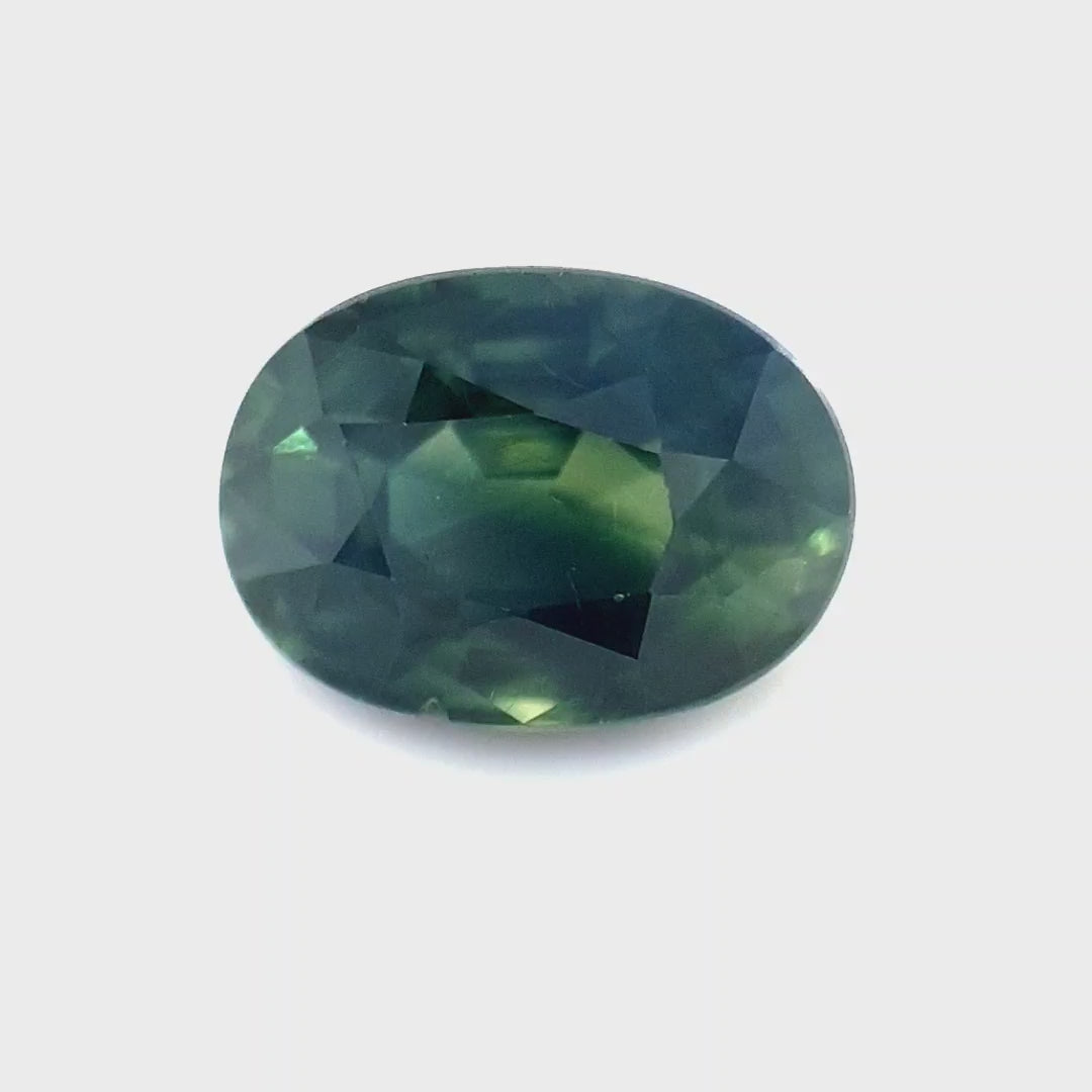 1.21ct Australian Sapphire, Parti, Blue, Yellow, Teal - Oval