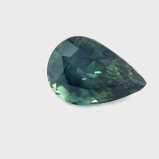 1.27ct Australian Sapphire, Parti, Blue, Teal, Yellow - Pear