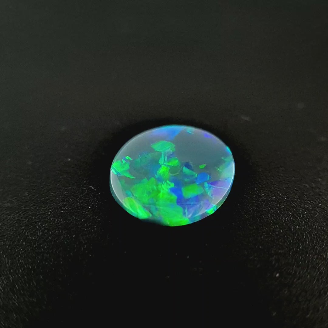 1.01ct Australian Opal, Black - Oval Cabochon