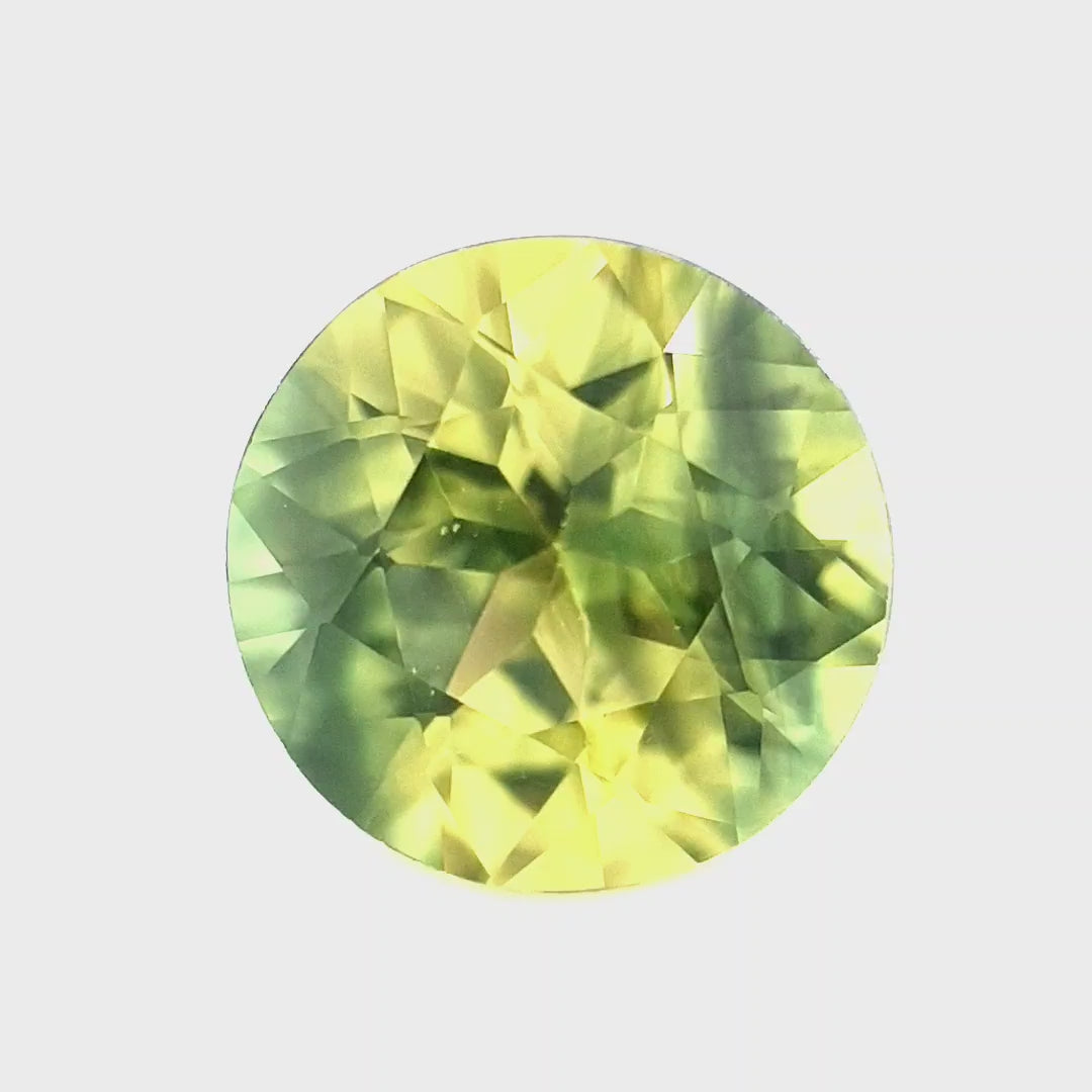 Australian Sapphire, Parti, Yellow, Blue, Green Round