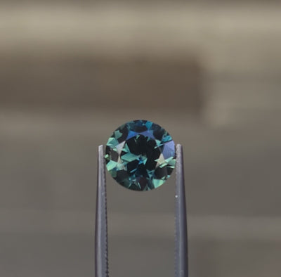 3.23ct Australian Sapphire, Deep Teal, Blue, Green Parti - Round