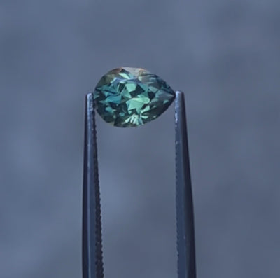 Queensland Sapphire – 1.60ct Pear Cut, Parti Green, Blue
