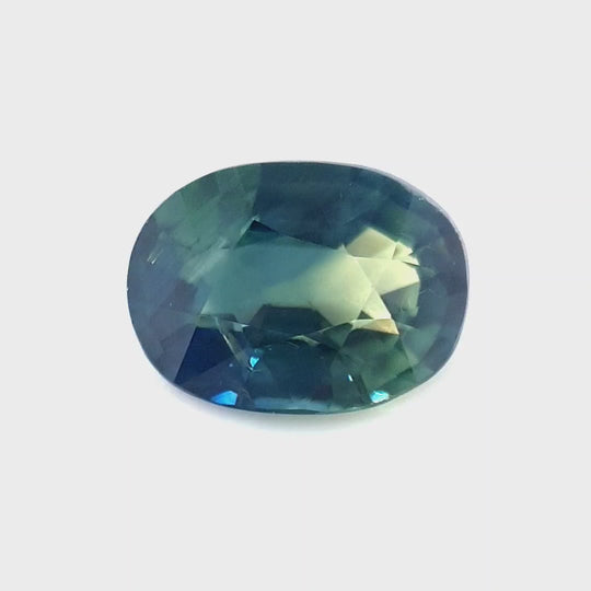 1.05ct Australian Sapphire, Parti, Blue, Yellow, Teal - Oval