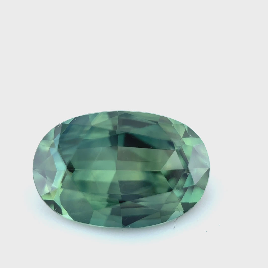 1.06ct Oval Green Parti Sapphire