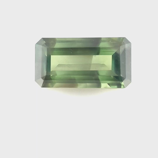 1.50ct Australian Sapphire, Green, Brown, Parti - Emerald Cut
