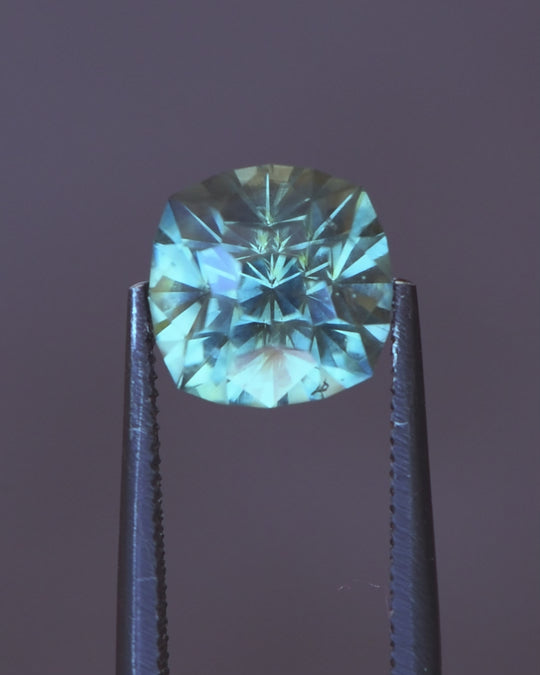 3.01ct Australian Sapphire, Teal, Blue, Green Parti - Square Cushion Cut