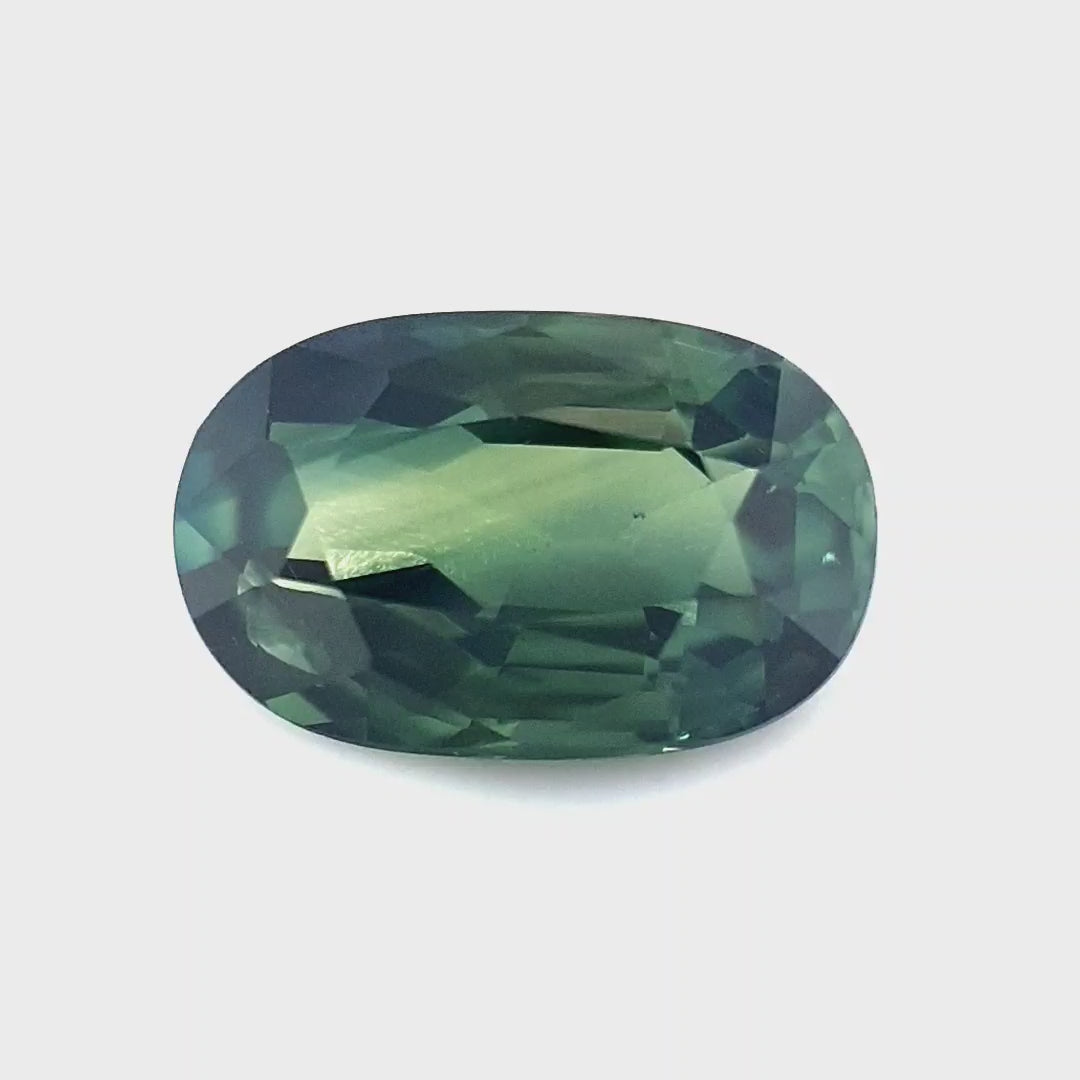1.32ct Australian Sapphire, Parti, Blue, Yellow, Teal - Oval