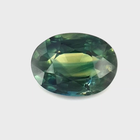 1.28ct Australian Sapphire, Parti, Blue, Teal, Yellow, Green - Oval