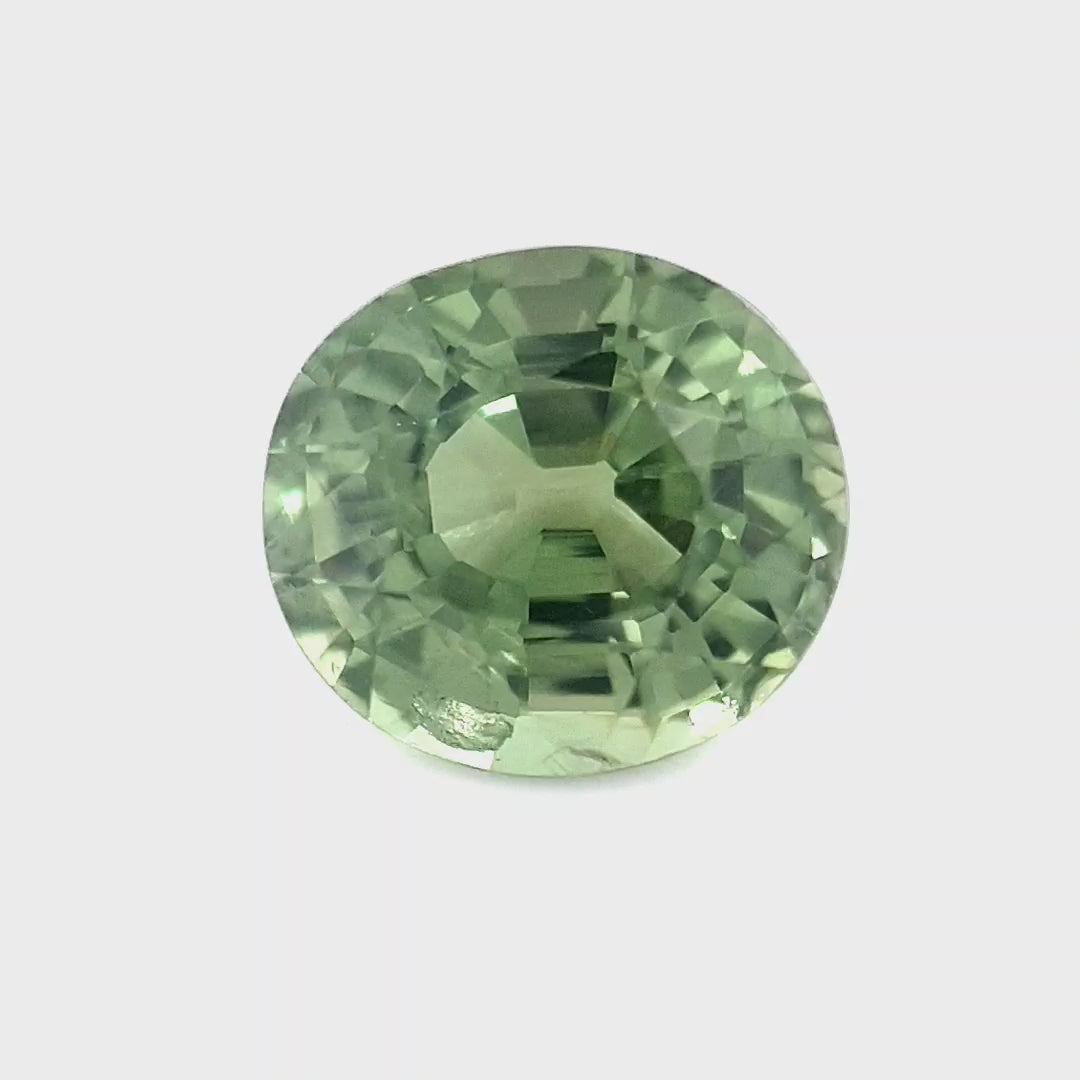 1.18ct Australian Sapphire, Chartreuse, Green - Oval