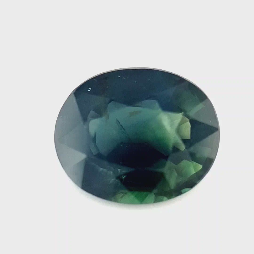 1.64ct Australian Sapphire, Parti, Green, Blue - Oval