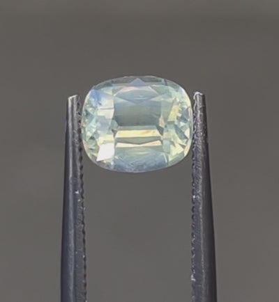 Montana Sapphire – 1.60ct Cushion Cut, Opalescent Parti, Pastel Yellow, Blue
