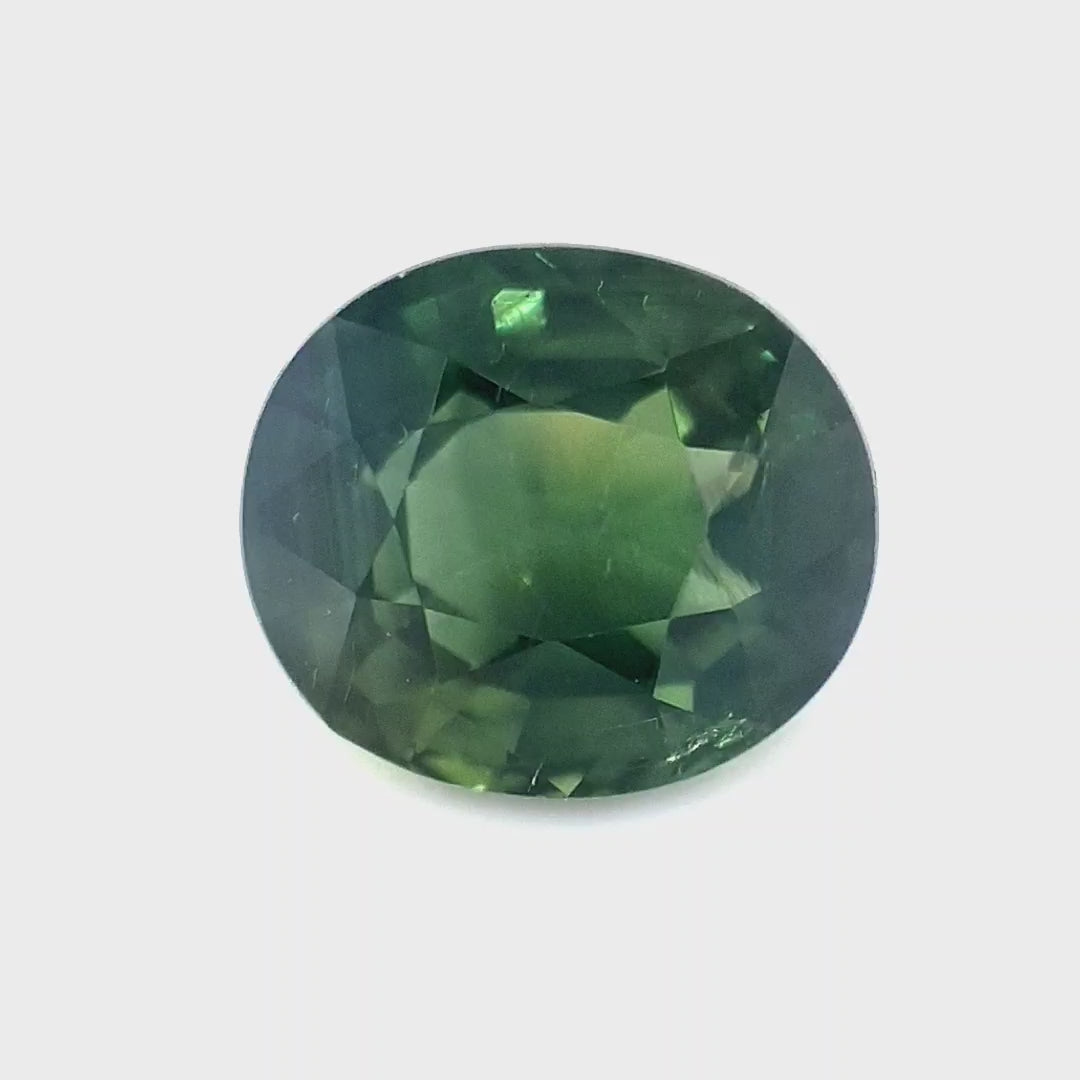 1.53ct Australian Sapphire, Parti, Green, Blue, Yellow, Teal - Oval