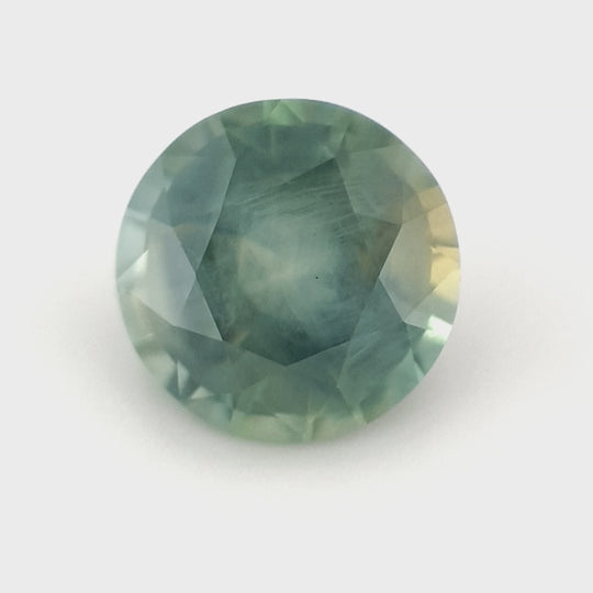 Montana Sapphire – 2.41ct Round Cut, Opalescent Parti, Teal, Orange