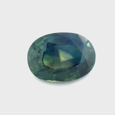 1.18ct Australian Sapphire, Parti, Blue, Yellow, Teal - Oval