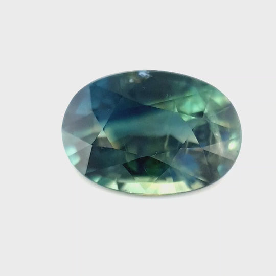 1.31ct Australian Sapphire, Parti, Blue, Teal, Yellow, Green - Oval