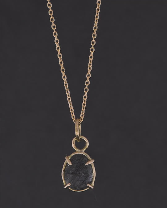 Tourmalated Quartz - 18k Yellow Gold - Poppy