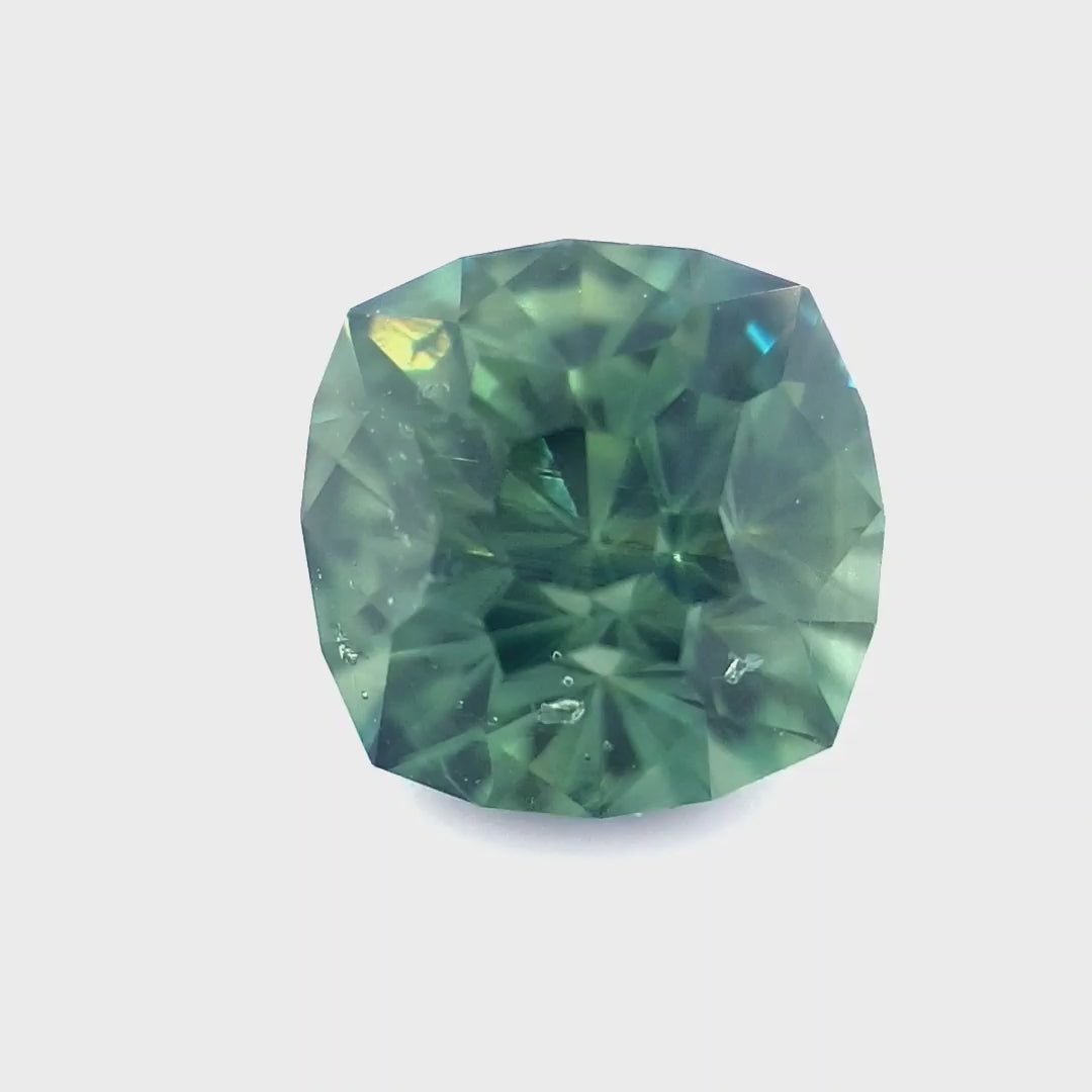 3.01ct Australian Sapphire, Teal, Blue, Green Parti - Square Cushion Cut