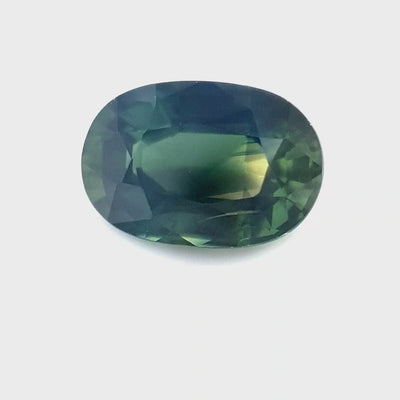 1.28ct Australian Sapphire, Parti, Blue, Yellow, Teal - Oval