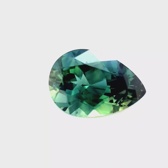 1.89ct Australian Sapphire, Parti, Blue, Green - Pear Cut