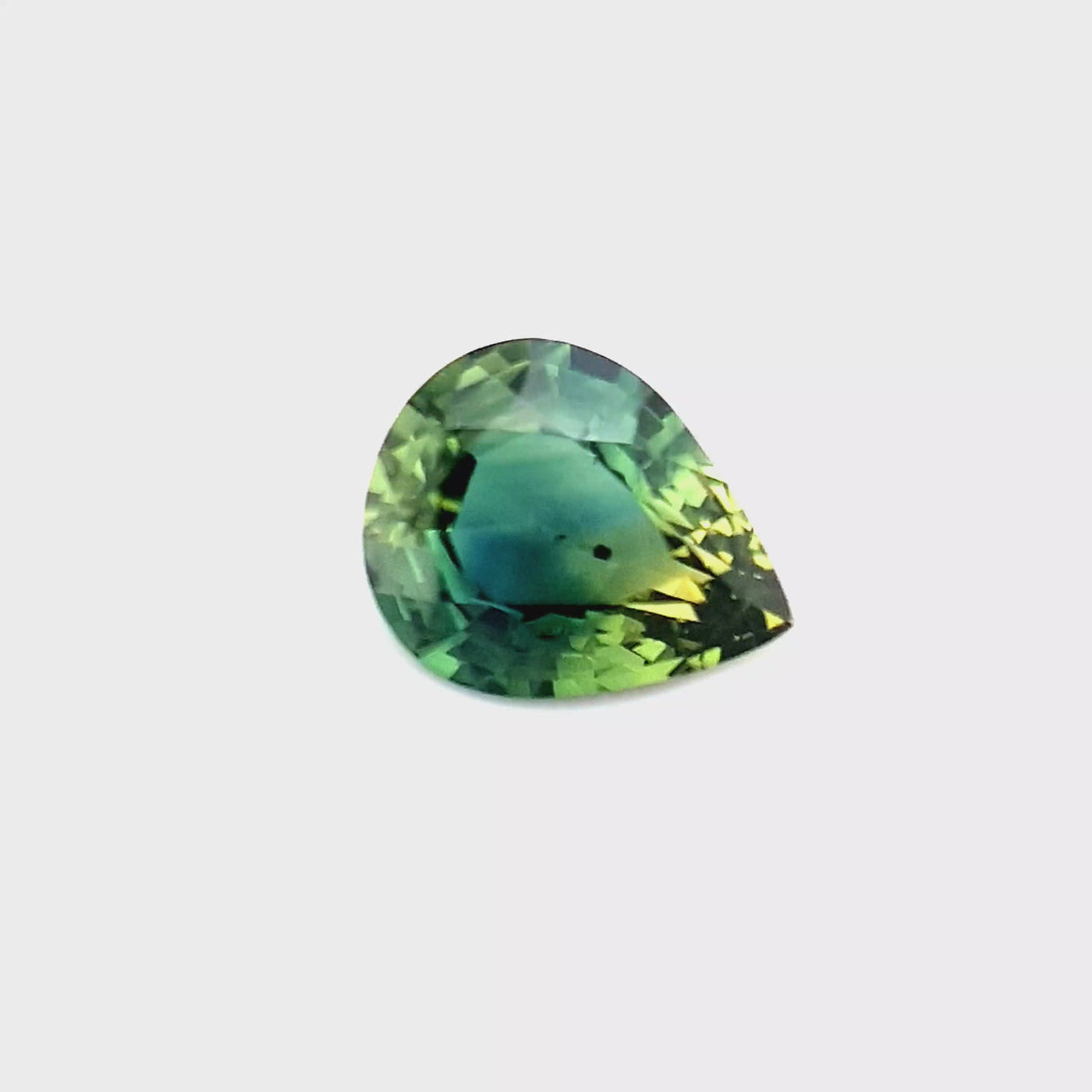 0.88ct Australian Sapphire, Parti, Blue, Green, Yellow - Pear Cut