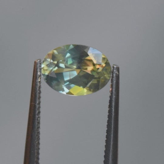 1.17ct Australian Sapphire, Parti, Blue, Green, Yellow, Teal - Oval