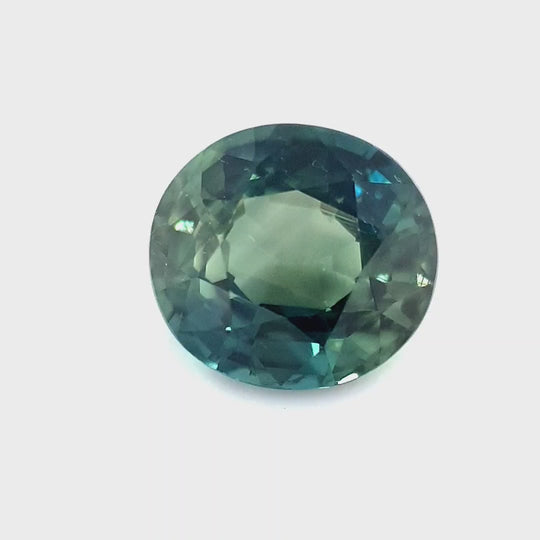 1.29ct Australian Sapphire, Parti, Blue, Green, Teal - Oval