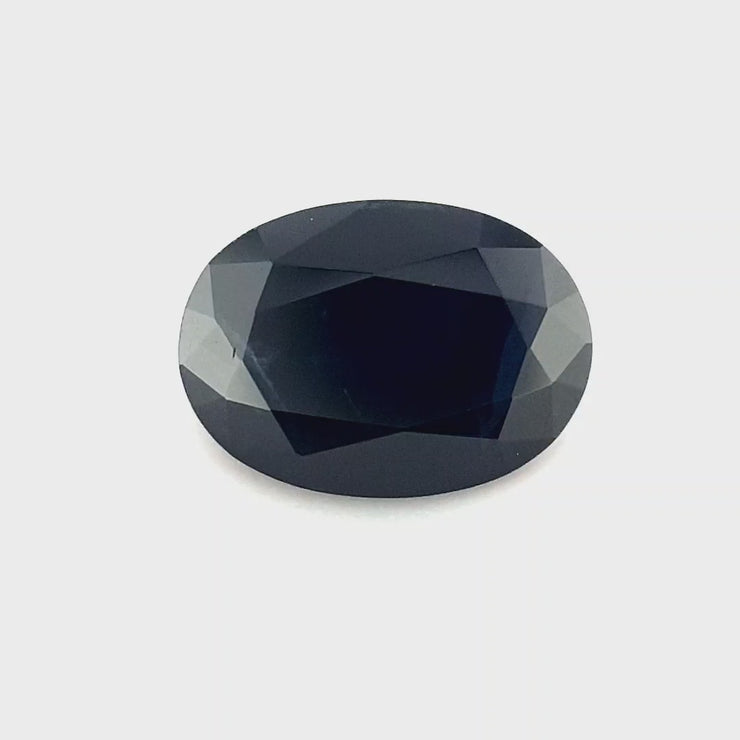 2.18 carat Oval 8x6mm Cabochon Extremely Black-Blue Color Natural Australian Sapphire high quality Loose Gemstone, Jewellery Making