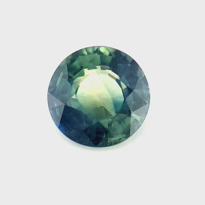 1.10ct Australian Sapphire, Parti, Blue, teal, yellow, green - Round