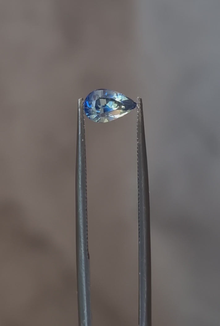 Queensland Sapphire – 1.09ct Pear Cut, Parti Blue