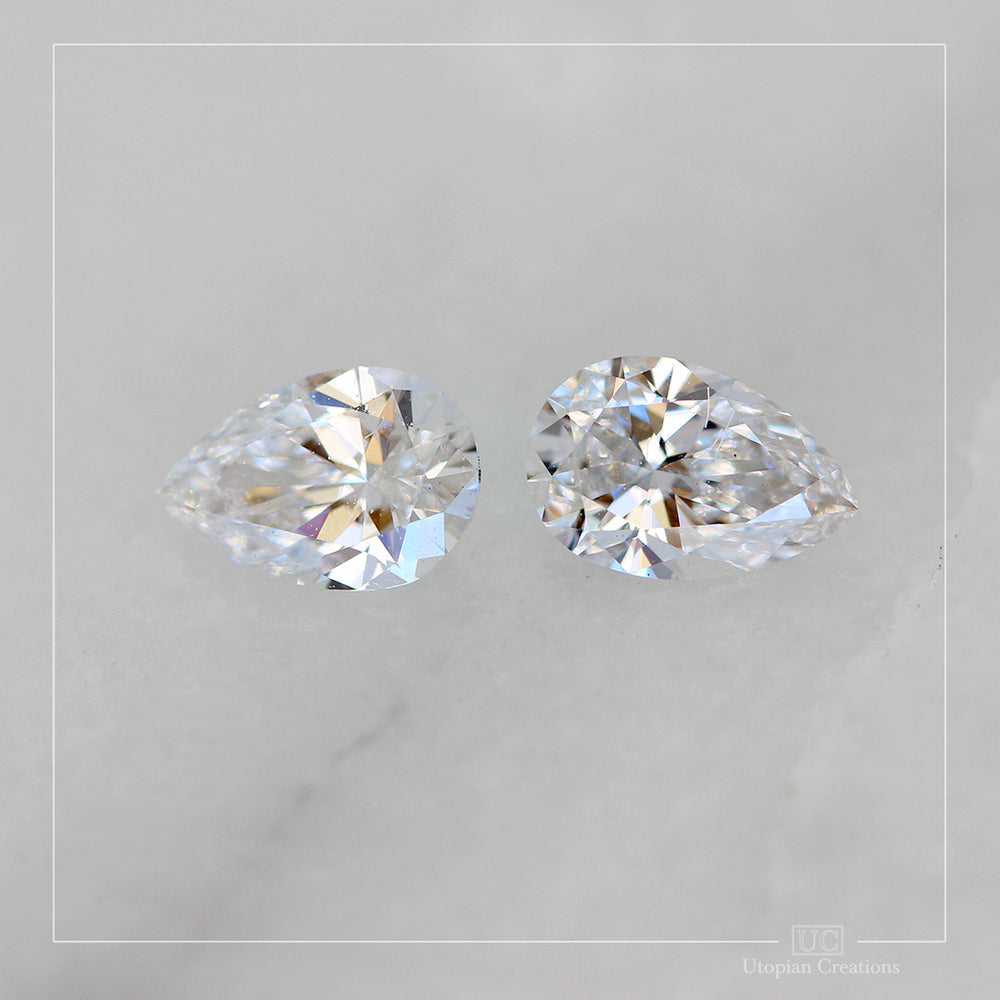 0.54ct G colour VS1&VS2 clarity Lab Grown Diamond pair - Pear cut