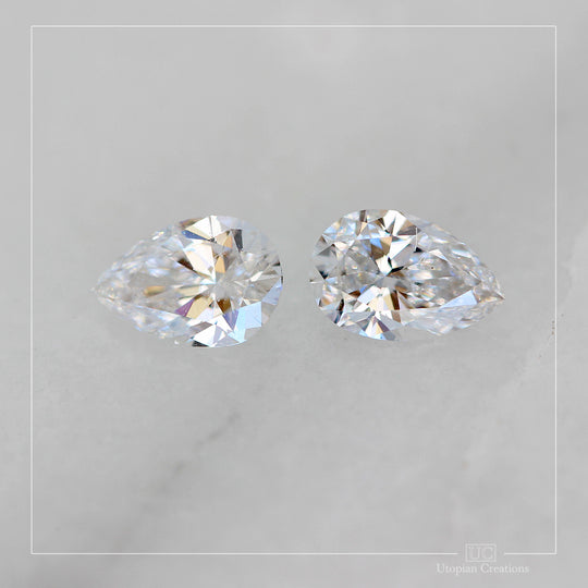 0.54ct G colour VS1&amp;VS2 clarity Lab Grown Diamond pair - Pear cut