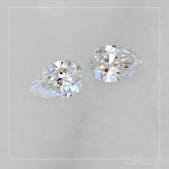 0.54ct G colour VS1&amp;VS2 clarity Lab Grown Diamond pair - Pear cut