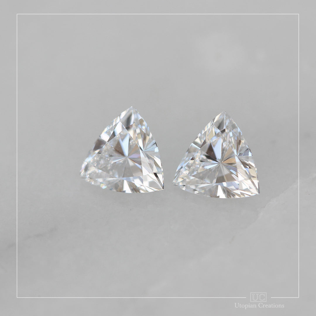 0.54ct G colour VS1 clarity Lab Grown Diamond pair - Trillion cut