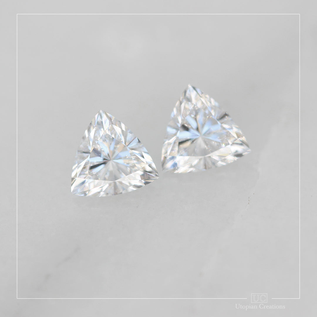 0.54ct G colour VS1 clarity Lab Grown Diamond pair - Trillion cut