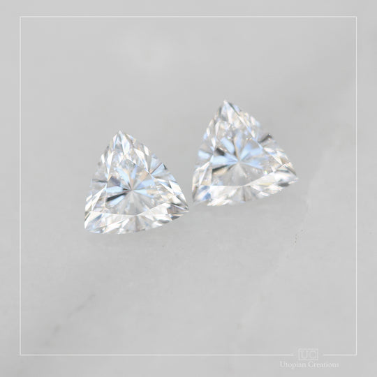 0.54ct G colour VS1 clarity Lab Grown Diamond pair - Trillion cut