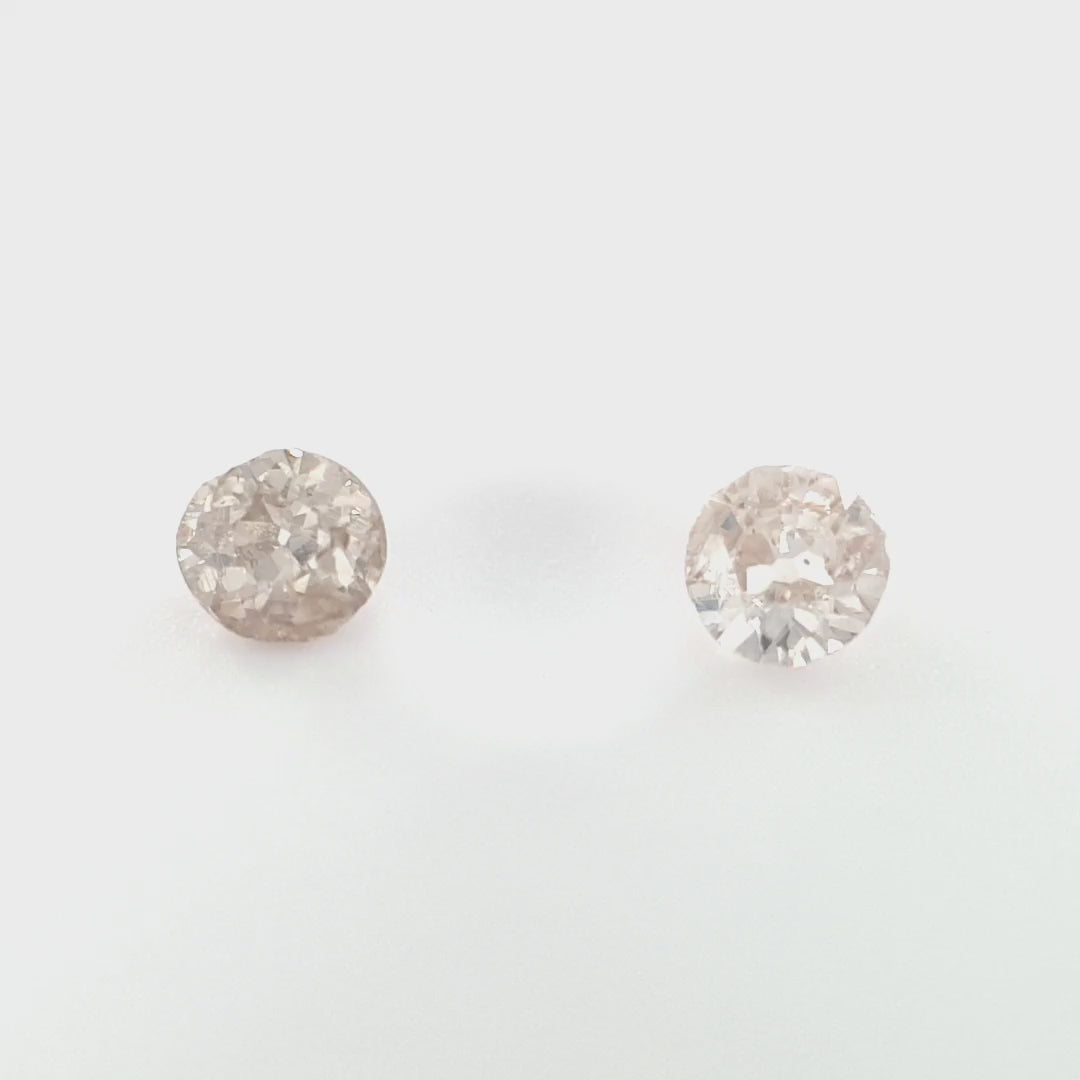 0.32ct Antique Champagne Diamond Pair - Round