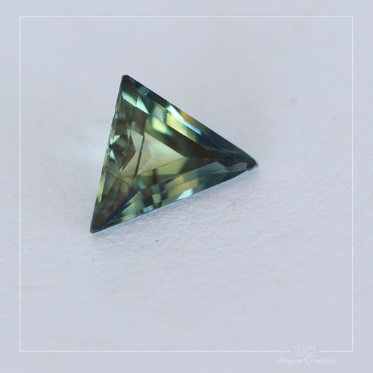 0.79ct Australian Parti Sapphire Yellow Blue - Triangular Step cut